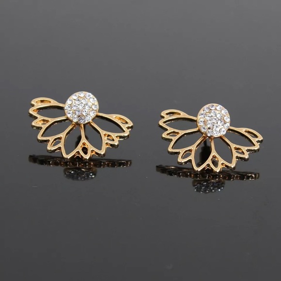 🆕 Sparkle Flower Earring Stud Jacket - Picture 7 of 7